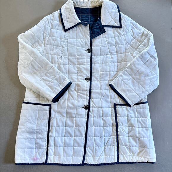 Vintage 70s White Bear of St. Paul Womens White Quilted Jacket Nylon Parka Retro - Picture 1 of 16